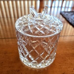 Beautiful Cut Glass Butterfly Lidded Jar